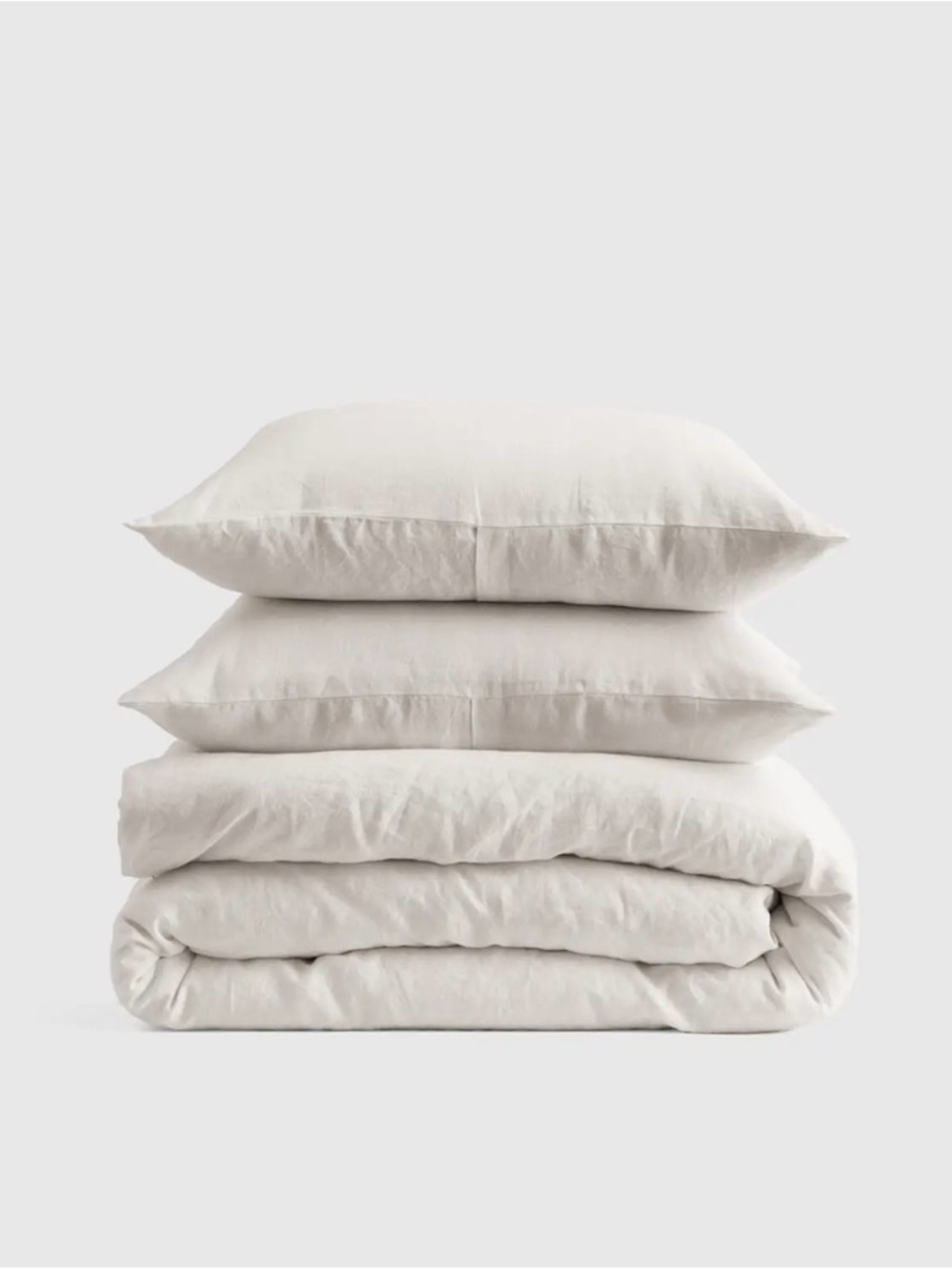 Quince Linen Duvet Cover Set Full/Queen Sand 3pc 100% Flax NWOT